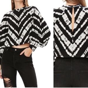 AFRM Black and White “The Chase” Crop Top